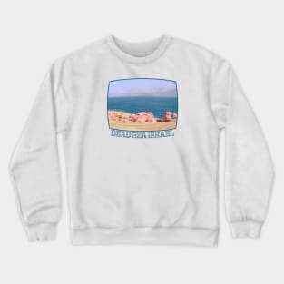 Israel, Dead Sea. Beach Umbrellas Crewneck Sweatshirt